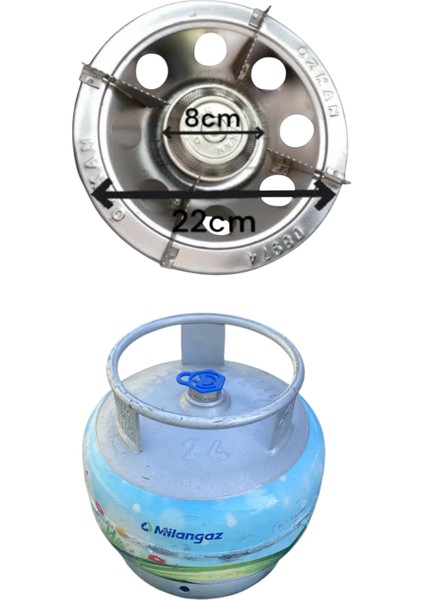 Küçük Piknik Tüp Başlık Set 2kg Dolu tüp gaz krom kamp ocak Milangaz küçük tüp