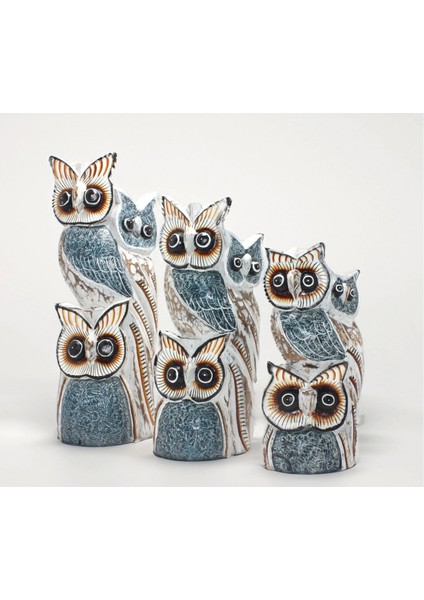 Ahşap 3'lü Baykuş Seti 3okas-18