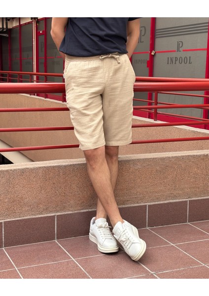 Erkek, bel lastikli, Regular Fit, Müslin dokuma, %100 pamuk, yazlık şort-bermuda 303 fiyatları