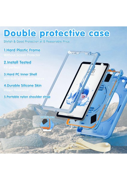 iPad Air 2024 / Pro 11 2022 Için Silikon Hibrit Pc Kılıfı (Yurt Dışından) modelleri