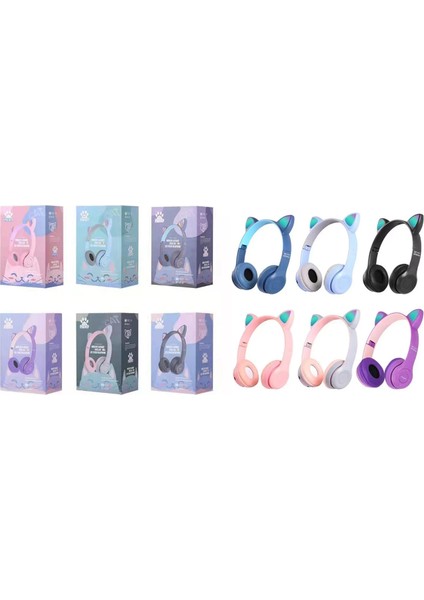 Kulaklık Bluetooth Kedili Ledli PL-2036