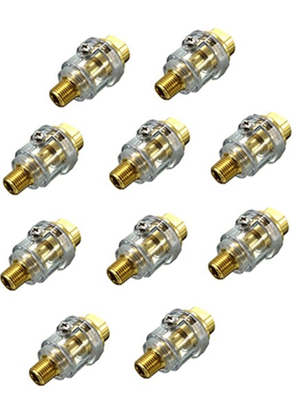 10 Adet Mini Yağlayıcı Pnömatik Alet-1/4in Npt Hava Sıkıştırma Için-Sarı (Yurt Dışından)