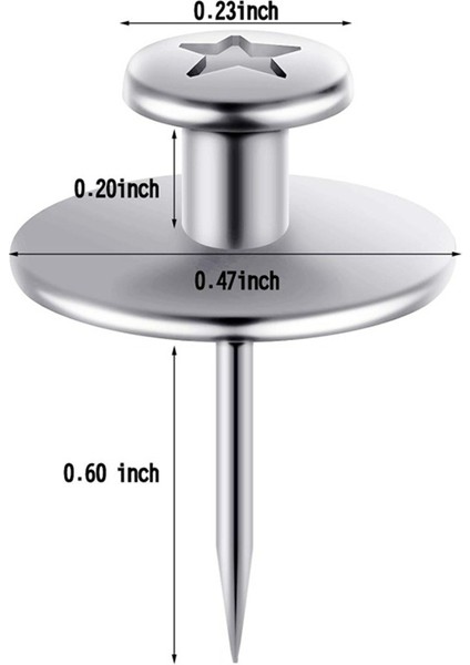 60 Paket Gümüş Çift Başlı Resim Asma Çivileri (Yurt Dışından)