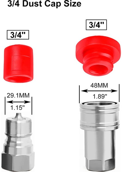 -A 3/4 Hidrolik Hızlı Bağlantı Elemanı Erkek Toz Kapağı ve Dişi Tapa Kapağı (Yurt Dışından) fırsatları