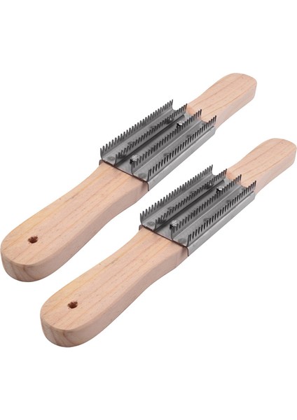 2 Paket Parlatma Tekerleği Tırmığı, 15 Inç Paslanmaz Çelik Metal Tırtıklı Fırça (Yurt Dışından)