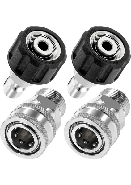 4 Adet Basınçlı Yıkama Makinesi Adaptör Seti, M22 14MM - M22 Metrik Bağlantı (Yurt Dışından)