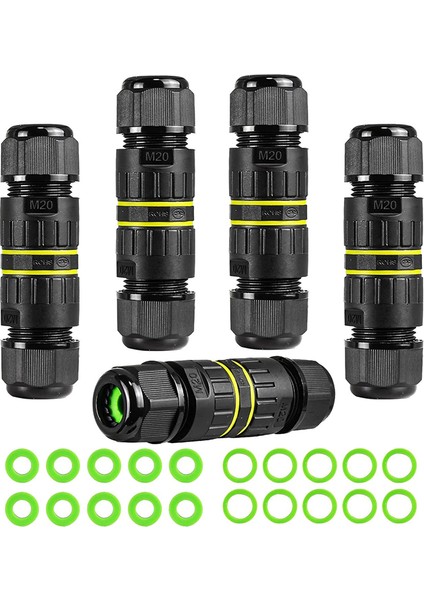 Adet IP68 Su Geçirmez 2 Yollu 3 Çekirdekli Elektrik Konnektörü M20 (5-12MM) (Yurt Dışından)