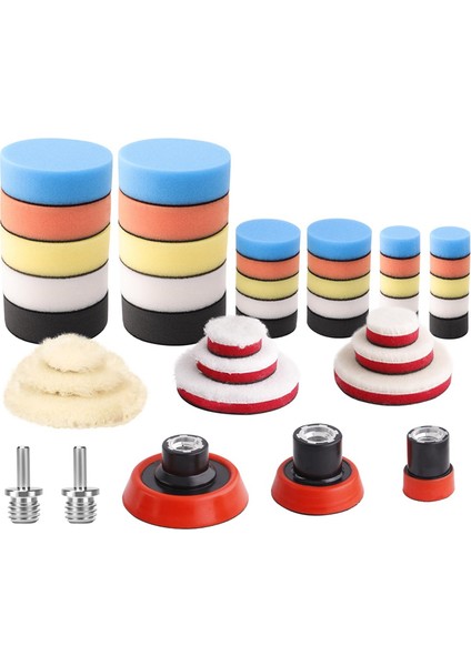 Araba Köpük Matkap Cilalama Pedi Seti, 44 Adet 1 Inç 2 Inç 3 Inç Detay Seti (Yurt Dışından)