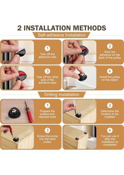 Küçük Ev Aletleri Depolama Kutuları Için 1 Inç Kendinden Yapışkanlı Tekerlekler (Yurt Dışından) fırsatları