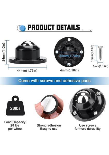 Küçük Ev Aletleri Depolama Kutuları Için 1 Inç Kendinden Yapışkanlı Tekerlekler (Yurt Dışından) indirimleri