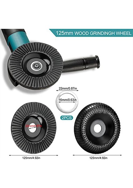 Açı Taşlama Makinesi Için 2 Adet Ahşap Taşlama Tekerleği 125MM Ahşap Freze Kesici (Yurt Dışından) fiyatları