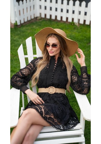 Siyah Dantel Detay Elbise fiyatları