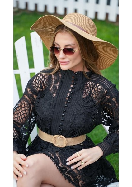 Siyah Dantel Detay Elbise fırsatları