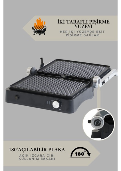 Primo Tost Makinesi | 2000W Güç | Yapışmaz Plaka | Yağ Hazneli Termostatlı tost makinası