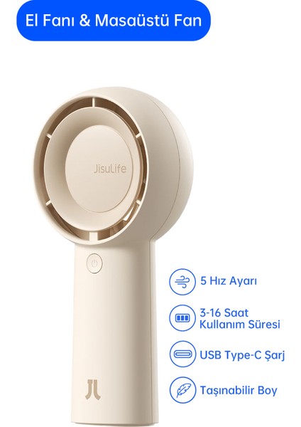 Handheld Fan Life5 Plus El Fanı 4000mah