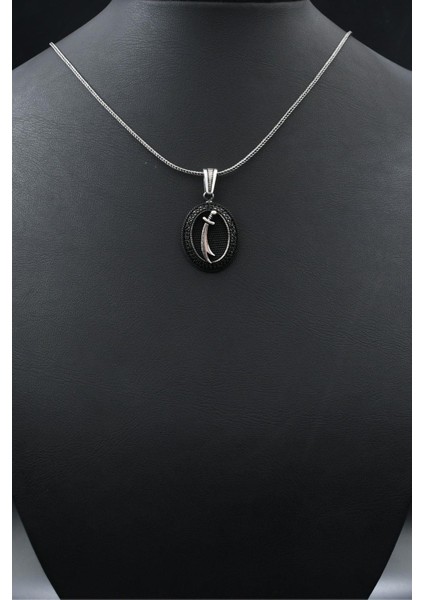 Kolye Ucu Siyah Mikro Taş Süslemeli Hz. Ali Zülfikar Kılıcı 925 Ayar Gümüş 901825 indirimleri