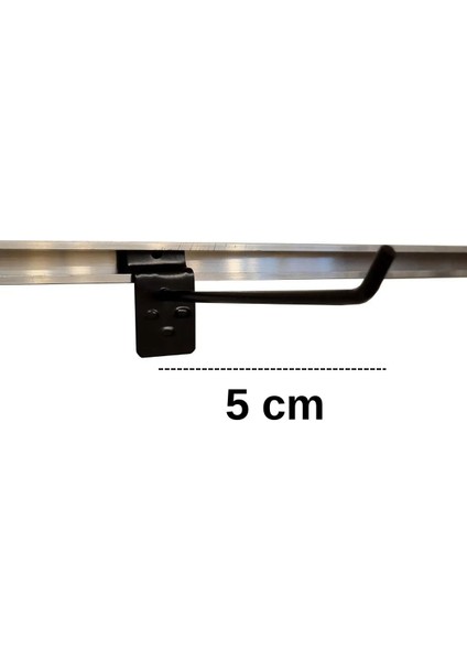 5 cm - 50 Adet Siyah Kanallı Pano Kancası Raf Askısı fiyatları