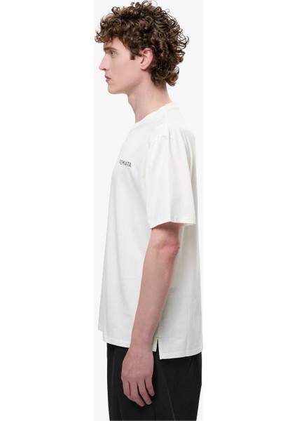 T-Shirt With Side Slits And Contrasting Details White fırsatları