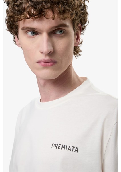 T-Shirt With Side Slits And Contrasting Details White indirimleri