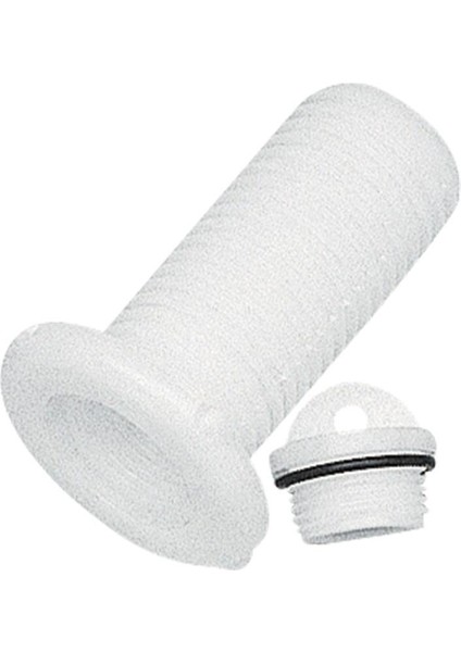 Drain Socket W/plug, Round, Plain, Ø48MM, White