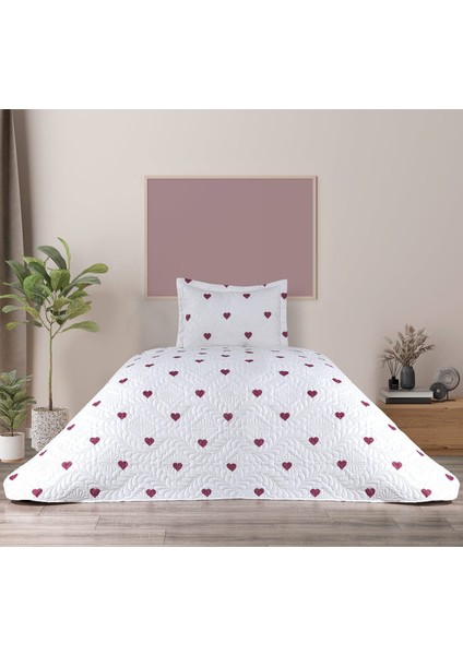 Love Çift Taraflı 2 Parça Tek Kişilik Yatak Örtüsü