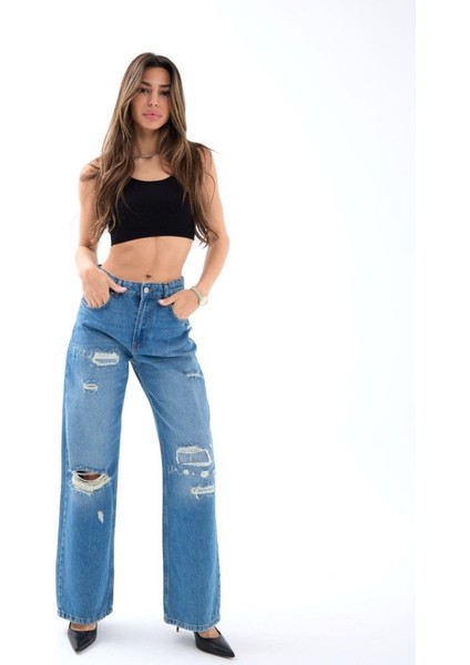 7181 Kot Pantolon-Mavi