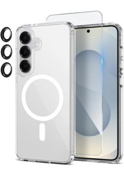 Samsung Galaxy A56 5g Kılıf Manyetik Araç Tutuculu Kılıf Ekran ve Lens Koruyucu