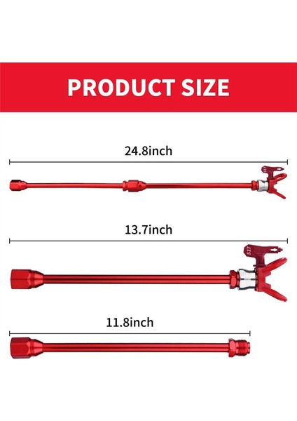 12 Inç (30 Cm) Uzatma Çubuğu + 517 Nozul + Nozul Ucu C (Yurt Dışından)