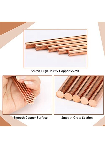 Saf Bakır Yuvarlak Çubuk 11.8 Inç Uzunluk Bakır Çubuk (5 Adet, 3 mm Çap) (Yurt Dışından) indirimleri