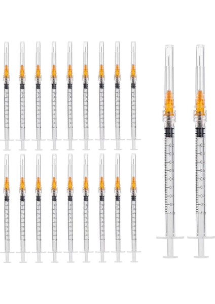 50 Paket 1ml Iğneli ŞIRINGA-25G 1 Inç Iğne, Laboratuvar Malzemeleri (Yurt Dışından)