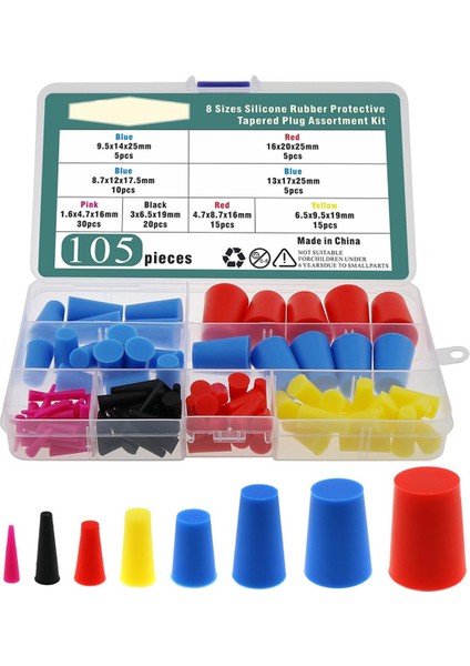 105 Adet Yüksek Sıcaklık Silikon Korumalı Fiş Seti (Yurt Dışından)