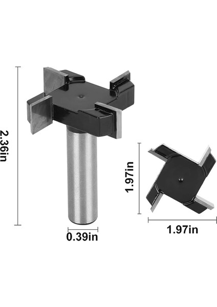 Cnc Spoilboard Yüzey Işleme Freze Uçları, 1/4 Inç ve 1/2 Inç Saplı (Yurt Dışından)