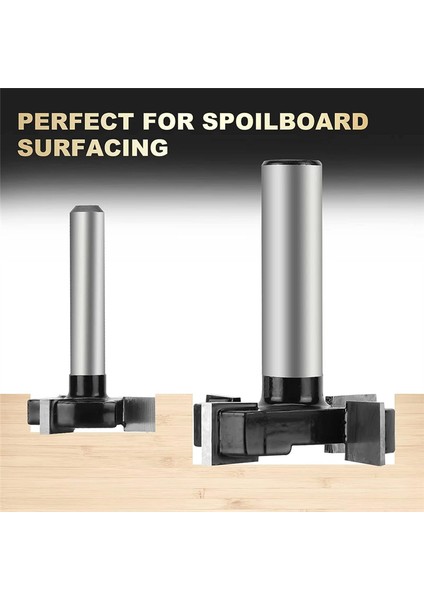 Cnc Spoilboard Yüzey Işleme Freze Uçları, 1/4 Inç ve 1/2 Inç Saplı (Yurt Dışından)