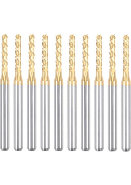 Pcb Makinesi Için 10 Adet Titanyum Kaplama Karbür, 1/8 Inç Şaft 2mm (Yurt Dışından)