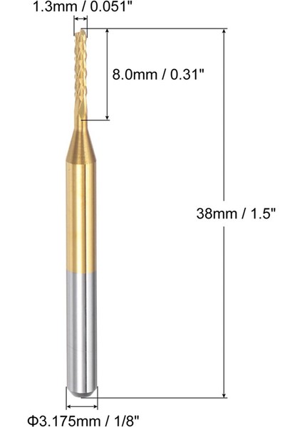 Pcb Makinesi Için 10 Adet Titanyum Kaplama Karbür, 1/8 Inç Şaft 1.3mm (Yurt Dışından) modelleri