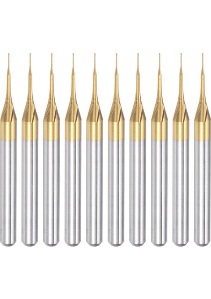 Pcb Makinesi Için 10 Adet Titanyum Kaplama Karbür, 1/8 Inç Şaft 0.3mm (Yurt Dışından)