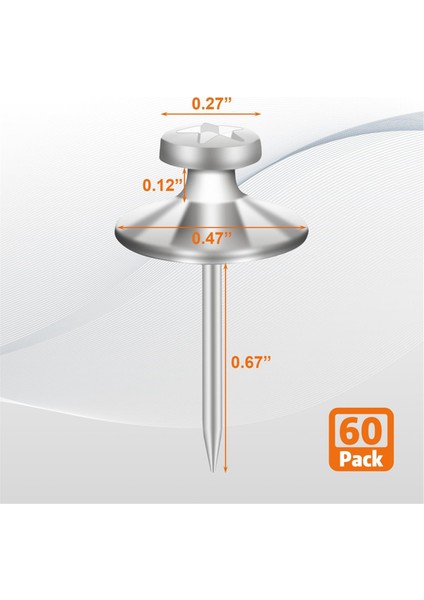 60 Adet Çift Başlı Çivi Resimleri Asmak Için, Gümüş (Yurt Dışından) fiyatları