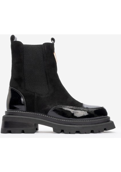 Kadın Kalın Taban Chelsea Bot Gerçek Deri Rc 37506