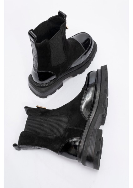 Kadın Kalın Taban Chelsea Bot Gerçek Deri Rc 37506 fırsatları