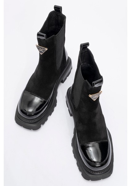 Kadın Kalın Taban Chelsea Bot Gerçek Deri Rc 37506 indirimleri