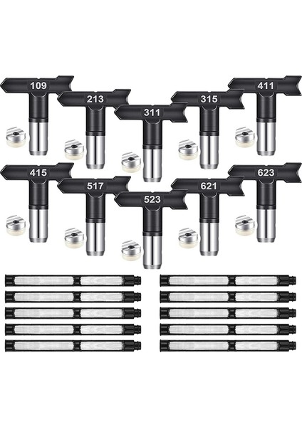 10 Adet Havasız Boya Püskürtme Ucu Ucu ve Filtre Ucu Boya (Yurt Dışından)