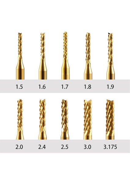 Uç Freze Setleri, 10 Adet Titanyum Kaplama Uç Freze, 1/8 Inç Şaft (Yurt Dışından) fiyatları