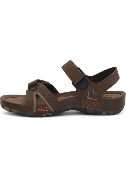 2145-9829 Tam Anatomik Bantlı Günlük ve Deniz,havuz Gibi Islak Zeminler Için Uyumlu Erkek Sandalet - NKT02145-KAHVERENGI-40