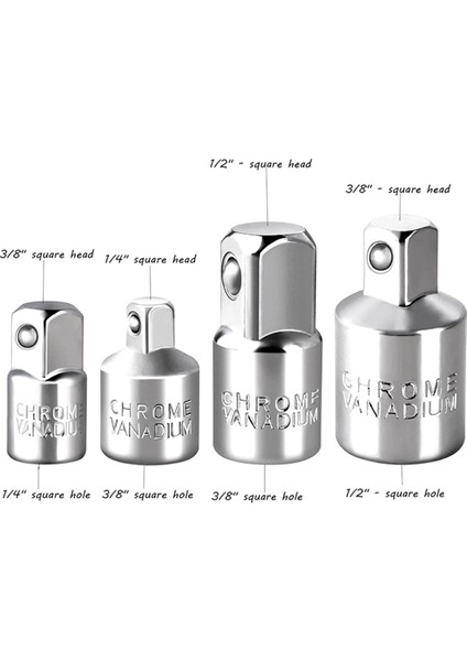 4 Adet Sürücü Soketi Adaptörü Dönüştürücü Alet Gümüş (Yurt Dışından) fiyatları