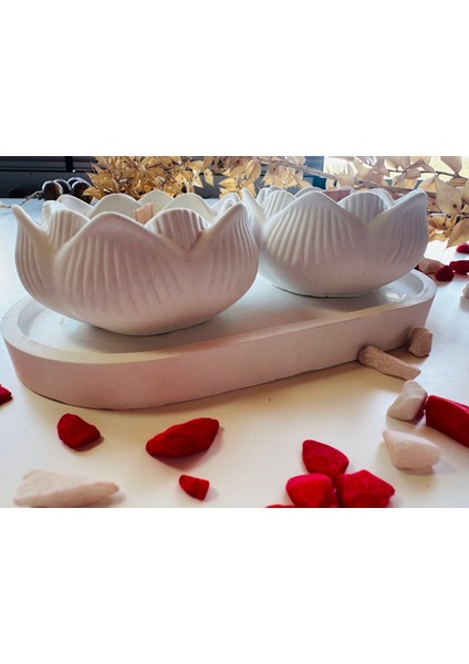 Lotus Model Mum ve Oval Tepsili Aksesuar Seti modelleri