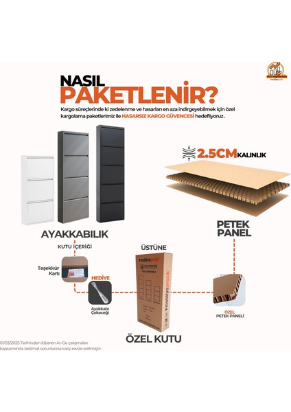 Kilitli 5'li Metal Ayakkabılık - Beyaz