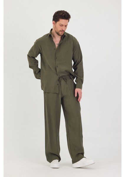 Erkek Oversize Rahat Kalıp Gömlek-Pantolon Alt-Üst Takım modelleri