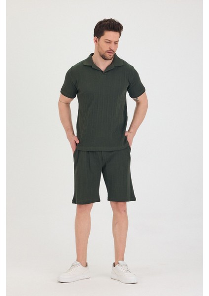 Erkek Polo Yaka Tshirt ve Şort Alt Üst Takım