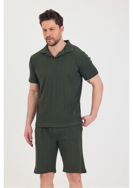 Erkek Polo Yaka Tshirt ve Şort Alt Üst Takım