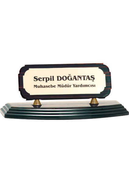 - Ahşap ve Cam Masa Isimlikleri - YZ-005 A - 10 cm